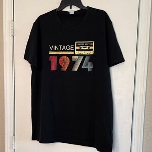Limited Edition Vintage 1974 Black T-Shirt
